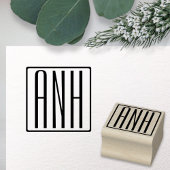 Fett Modern 3 Initialen Monogramm Gummistempel