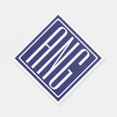 Fett Modern 3 Initialen Monogramm | Navy Blue Serviette (Ecke)