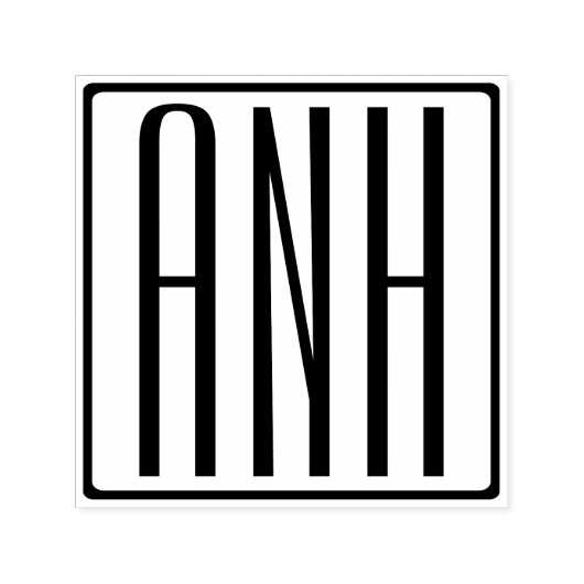 Fett Modern 3 Initialen Monogramm Permastempel (Design)