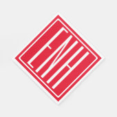 Fett Modern 3 Initialen Monogramm | Rot (bzw. Deue Serviette (Ecke)