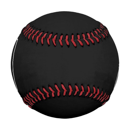 Fett Modern 3 Initialen Monogramm | Schwarz weiß Baseball (Vorderseite)