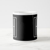 Fett Modern 3 Initialen Monogramm | Schwarz weiß Jumbo-Tasse (Vorderseite)