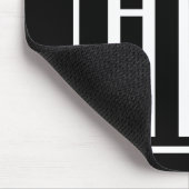 Fett Modern 3 Initialen Monogramm | Schwarz weiß Mousepad (Ecke)