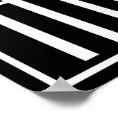 Fett Modern 3 Initialen Monogramm | Schwarz weiß Poster (Ecke)