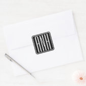 Fett Modern 3 Initialen Monogramm | Schwarz weiß Quadratischer Aufkleber (Umschlag)