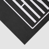 Fett Modern 3 Initialen Monogramm | Schwarz weiß Seidenpapier (Ausschnitt)