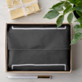 Fett Modern 3 Initialen Monogramm | Schwarz weiß Seidenpapier (Geschenk)
