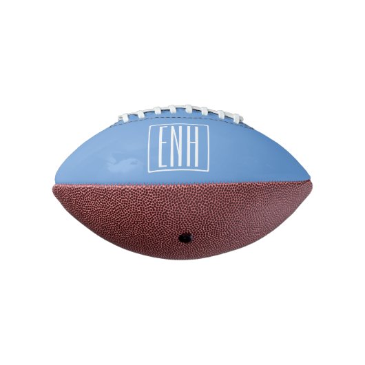 Fett Modern 3 Initialen Monogramm | Soft Blue Football (Gedreht 270)
