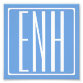 Fett Modern 3 Initialen Monogramm | Soft Blue Fotodruck (Vorne)