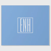 Fett Modern 3 Initialen Monogramm | Soft Blue Geschenkpapier (Flach)