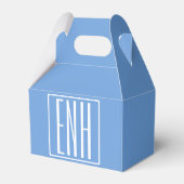 Fett Modern 3 Initialen Monogramm | Soft Blue Geschenkschachtel (Rückseite)