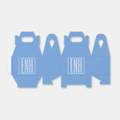 Fett Modern 3 Initialen Monogramm | Soft Blue Geschenkschachtel (Ungefaltet)