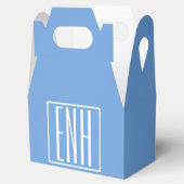 Fett Modern 3 Initialen Monogramm | Soft Blue Geschenkschachtel (Geöffnet)