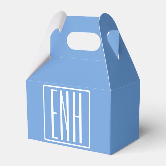 Fett Modern 3 Initialen Monogramm | Soft Blue Geschenkschachtel (Vorderseite)
