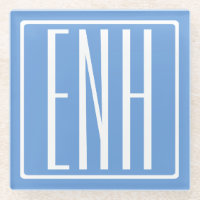 Fett Modern 3 Initialen Monogramm | Soft Blue