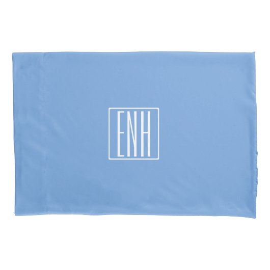 Fett Modern 3 Initialen Monogramm | Soft Blue Kissenbezug (Vorderseite)