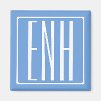 Fett Modern 3 Initialen Monogramm | Soft Blue