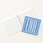 Fett Modern 3 Initialen Monogramm | Soft Blue Notizblock (Innenseite)