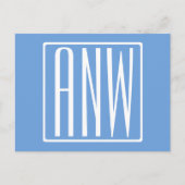 Fett Modern 3 Initialen Monogramm | Soft Blue Postkarte (Vorderseite)