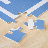 Fett Modern 3 Initialen Monogramm | Soft Blue Puzzle (Seite)