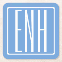 Fett Modern 3 Initialen Monogramm | Soft Blue