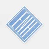 Fett Modern 3 Initialen Monogramm | Soft Blue Serviette (Ecke)