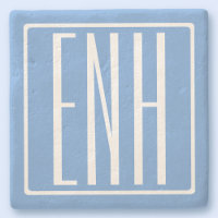 Fett Modern 3 Initialen Monogramm | Soft Blue