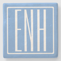 Fett Modern 3 Initialen Monogramm | Soft Blue