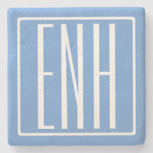 Fett Modern 3 Initialen Monogramm | Soft Blue