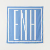 Fett Modern 3 Initialen Monogramm | Soft Blue Wandteppich (Vorderseite)