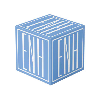 Fett Modern 3 Initialen Monogramm | Soft Blue Würfel