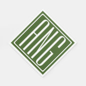 Fett Modern 3 Initialen Monogramm | Waldgrün Serviette (Ecke)