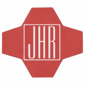 Fett Modern 3 Initialen Monogramm | White on Red Fußball (Flach)