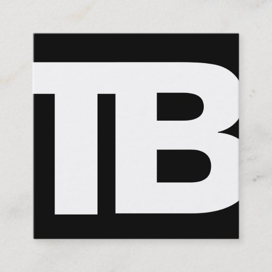 Fett Modern Black Beruflich 2 Letter Monogram Quadratische Visitenkarte (Vorderseite)