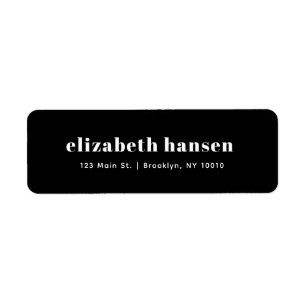 Fett Modern Black Return Address Label
