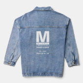 Fett Modern Business Monogram Logo Jeansjacke (Rückseite)