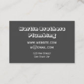 fett modern für Klempner oder andere Berufe grau Visitenkarte (Rückseite)