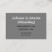 fett modern für Klempner oder andere Berufe grau Visitenkarte (Rückseite)