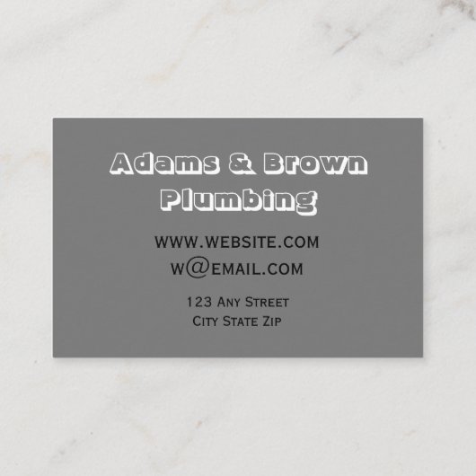 fett modern für Klempner oder andere Berufe grau Visitenkarte (Rückseite)