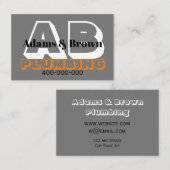 fett modern für Klempner oder andere Berufe grau Visitenkarte (Vorne/Hinten)