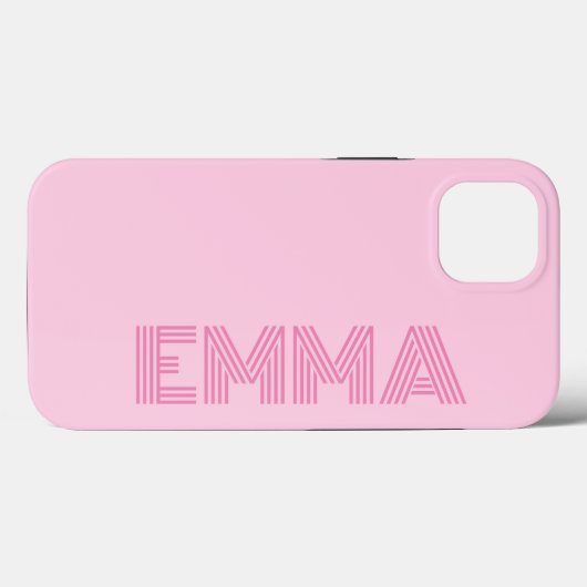 Fett Modern Girl Pink Monogram Name Case-Mate iPhone Hülle (Rückseite (Horizontal))