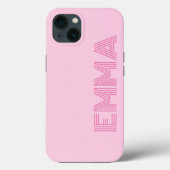 Fett Modern Girl Pink Monogram Name Case-Mate iPhone Hülle (Rückseite)