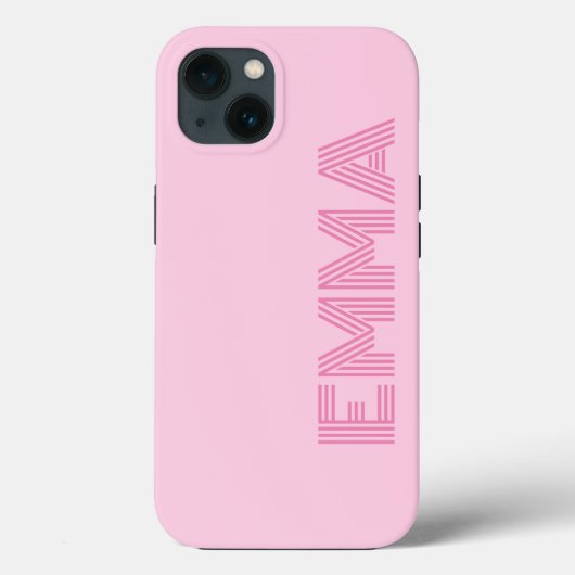 Fett Modern Girl Pink Monogram Name Case-Mate iPhone Hülle (Rückseite)