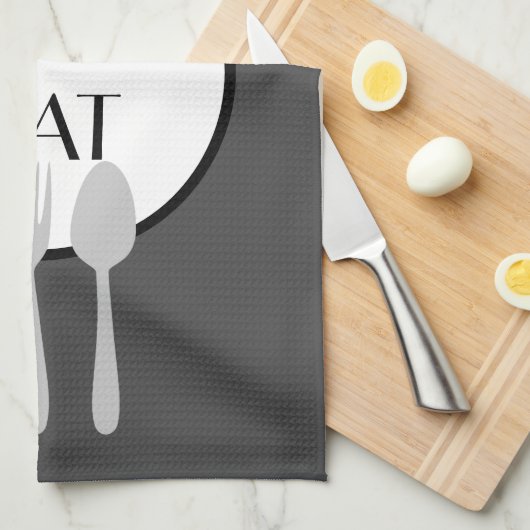 fett, modern grau und weiß mit eigenem Text Geschirrtuch (Viertel Falte)