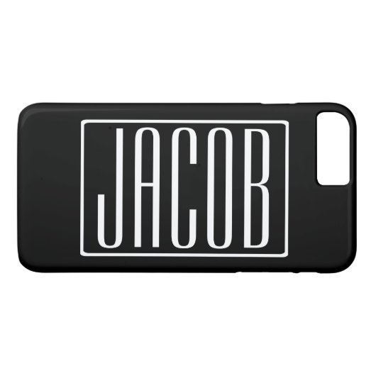 Fett & Modern Ihr Name oder Wort | Weiß auf Schwar Case-Mate iPhone Hülle (Rückseite (Horizontal))