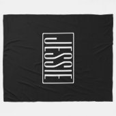 Fett & Modern Ihr Name oder Wort | Weiß auf Schwar Fleecedecke (Vorderseite (Horizontal))