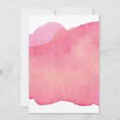 Fett MODERN Minimal rosa Aquarell BLACK WEDD Einladung (Rückseite)