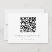 Fett Modern Minimalistischer Schwarz-weißer QR-Cod RSVP Karte (Rückseite)