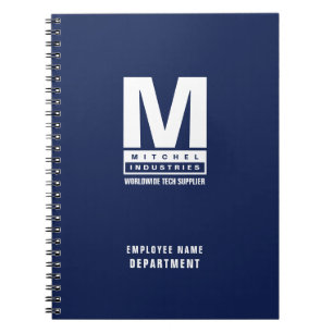 Fett Modern Monogram Business Logo Blau Notizblock