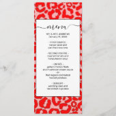 Fett Modern Red Roink Leopard Animal Print Menükarte (Vorderseite)